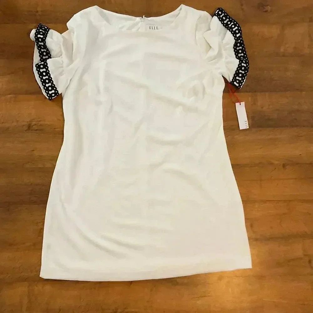 ELLE‎ White Flutter Sleeve Womens Shift Dress Size XXL NEW WITH TAG